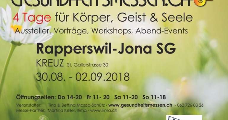 ILIMA ist an der GESUNDHEITSMESSE  in Rapperswil-Jona – 30.8. – 2.9.2018